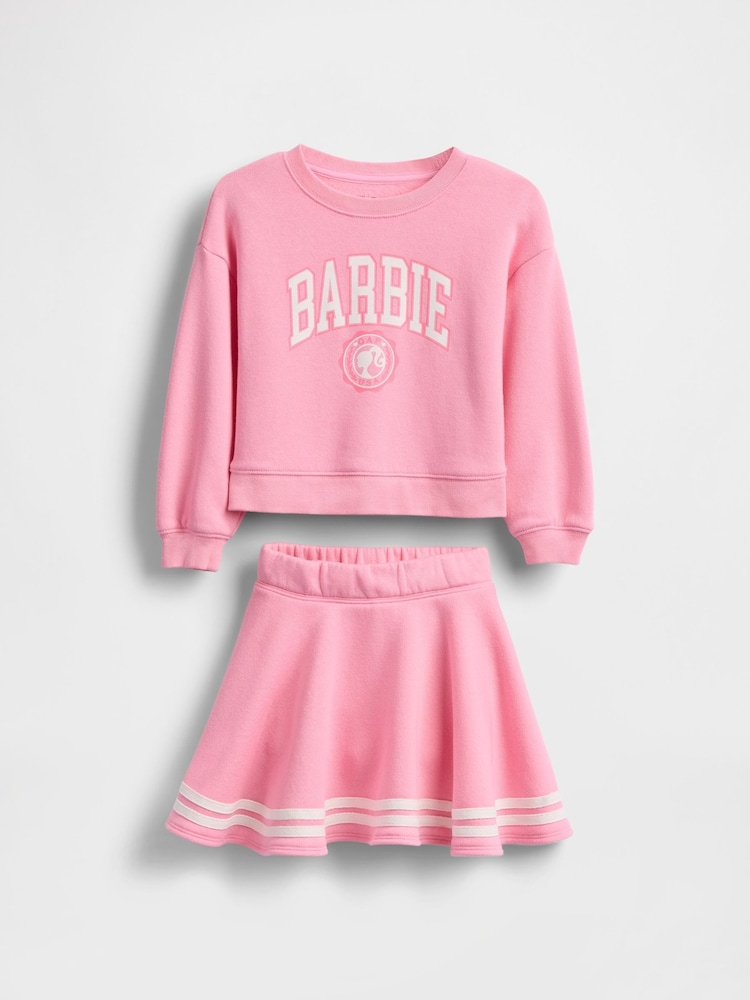 Gap Pink Barbie VintageSoft Sweatshirt and Skort Set (6mths-5yrs) - Image 2 of 4