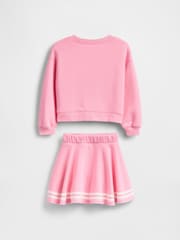 Gap Pink Barbie VintageSoft Sweatshirt and Skort Set (6mths-5yrs) - Image 3 of 4