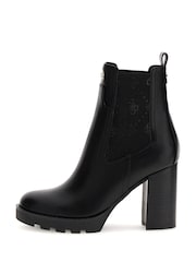 Guess Nealle Heel Monogram Logo Ankle Black Boots - Bild 1 von 4