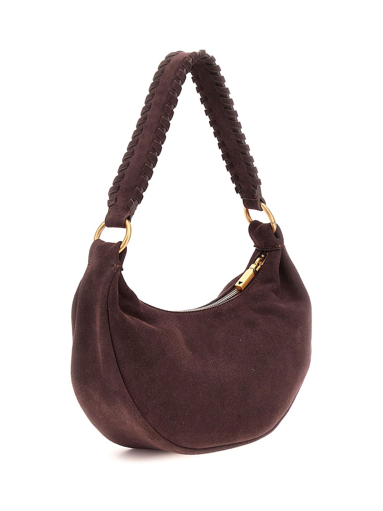 Guess Amita Suede Hobo Shoulder Brown Bag - Image 2 of 4