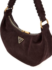 Guess Amita Suede Hobo Shoulder Brown Bag - Image 3 of 4
