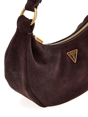 Guess Amita Suede Hobo Shoulder Brown Bag - Image 4 of 4