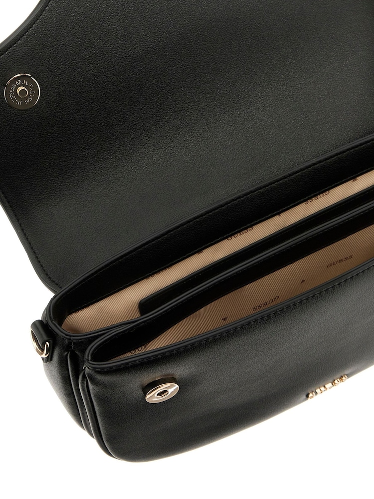 Guess Dea Flap Logo Shoulder Black Bag - Image 4 of 4