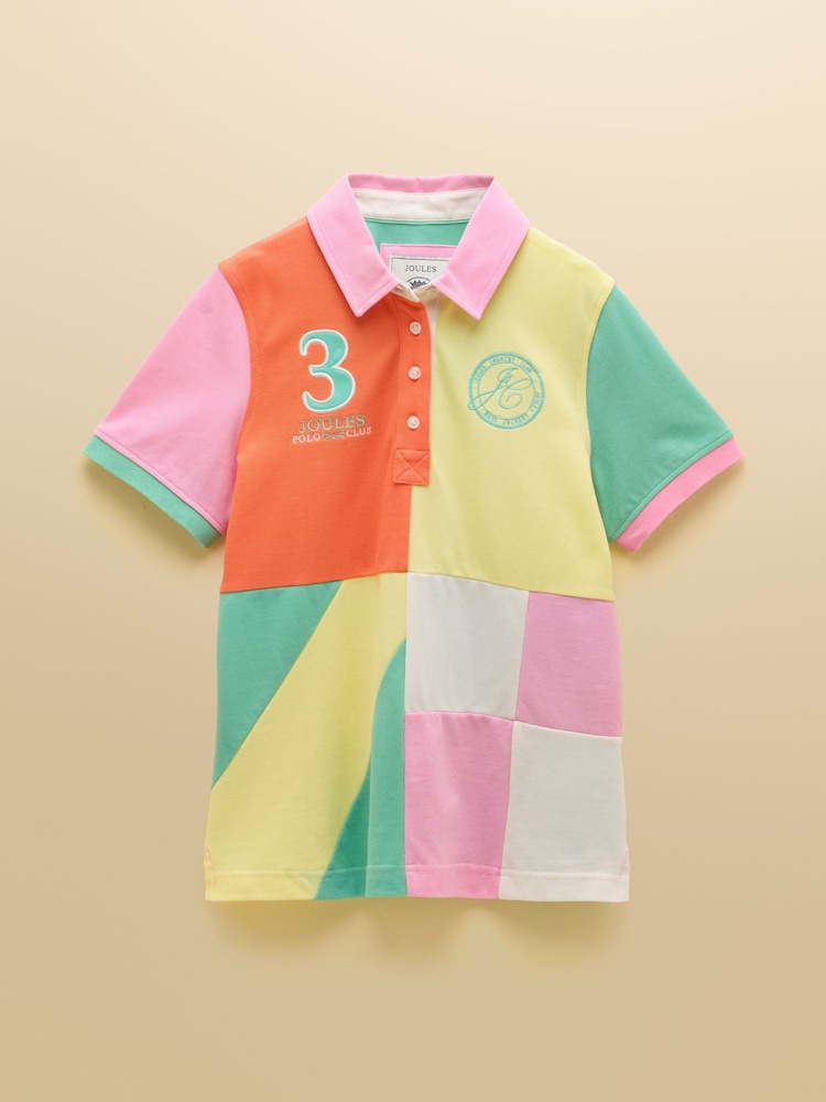 Joules Beaufort Harlequin Embroidered Short Sleeve Polo Shirt - Image 11 of 11