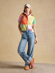 Joules Beaufort Harlequin Embroidered Short Sleeve Polo Shirt - Image 5 of 11