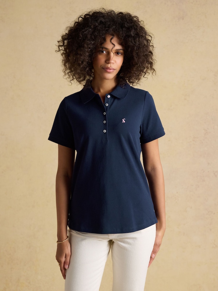 Joules Woody Navy Cotton Pique Short Sleeve Polo Shirt - Image 1 of 10