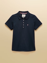Joules Woody Navy Cotton Pique Short Sleeve Polo Shirt - Image 10 of 10