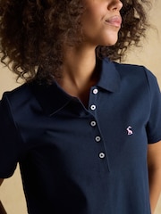 Joules Woody Navy Cotton Pique Short Sleeve Polo Shirt - Image 3 of 10