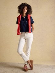 Joules Woody Navy Cotton Pique Short Sleeve Polo Shirt - Image 9 of 10