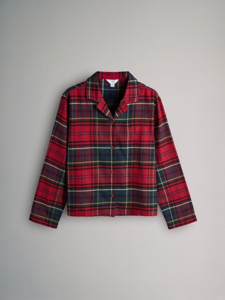 The Set Red/Green 2 Pack Traditional Woven Check Pyjamas - Image 2 of 8