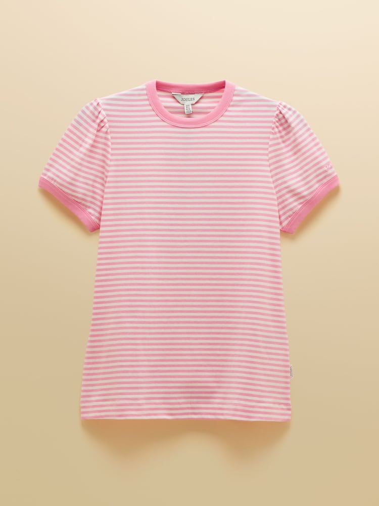 Rosa gestreift - Joules Erin Kurzarm-Jersey-T-Shirt - Bild 8 von 8