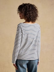 Joules Harbour Navy & Creme Stripe Boat Neck Breton Tops 2 Pack - Image 3 of 6