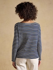 Joules Harbour Navy & Creme Stripe Boat Neck Breton Tops 2 Pack - Image 5 of 6