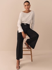 Black N. Premium Palazzo Wide Leg Jeans - Image 2 of 10