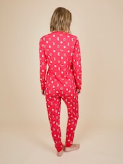 JoJo Maman Bébé Red Womens Jersey Pyjamas Set - Image 2 of 5