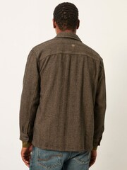 FatFace Brown Long Sleeve Herringbone Shirt - Image 2 of 6