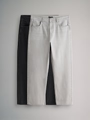 The Set 2 Pack Straight Leg Jeans Grey/Black - Image 1 of 5