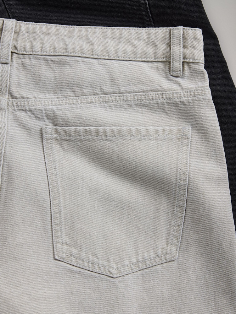 The Set 2 Pack Straight Leg Jeans Grey/Black - Image 6 of 6