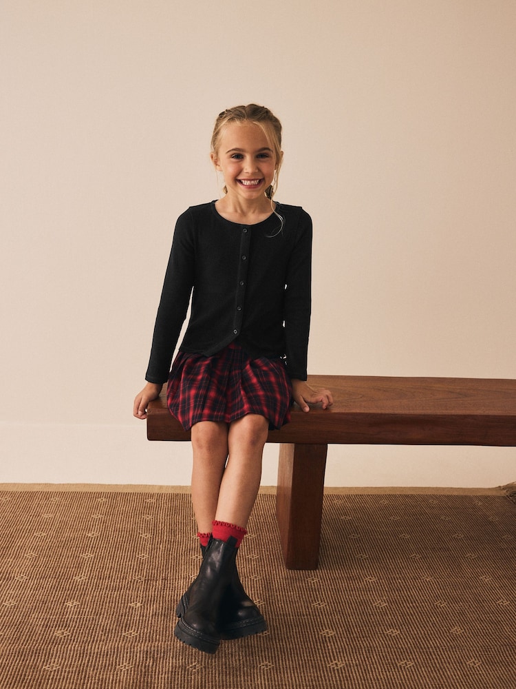Black Long Sleeve Ribbed Cardigan (3-16yrs) - Image 2 of 8