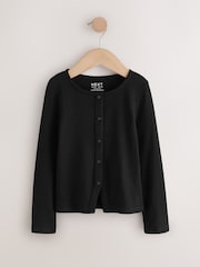Black Long Sleeve Ribbed Cardigan (3-16yrs) - Image 5 of 8