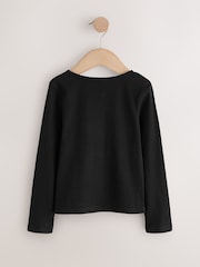 Black Long Sleeve Ribbed Cardigan (3-16yrs) - Image 6 of 8