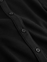 Black Long Sleeve Ribbed Cardigan (3-16yrs) - Image 7 of 8