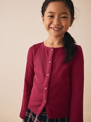 Burgundy Red Long Sleeve Ribbed Cardigan (3-16yrs) - Image 1 of 9