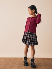 Burgundy Red Long Sleeve Ribbed Cardigan (3-16yrs) - Image 2 of 9