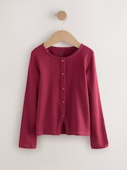 Burgundy Red Long Sleeve Ribbed Cardigan (3-16yrs) - Image 4 of 9