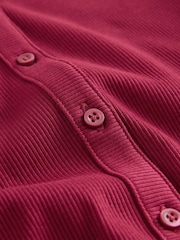 Burgundy Red Long Sleeve Ribbed Cardigan (3-16yrs) - Image 6 of 9