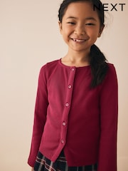 Burgundy Red Long Sleeve Ribbed Cardigan (3-16yrs) - Image 8 of 9