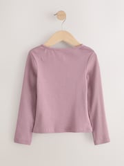 Lilac Purple Long Sleeve Ribbed Cardigan (3-16yrs) - Image 5 of 7