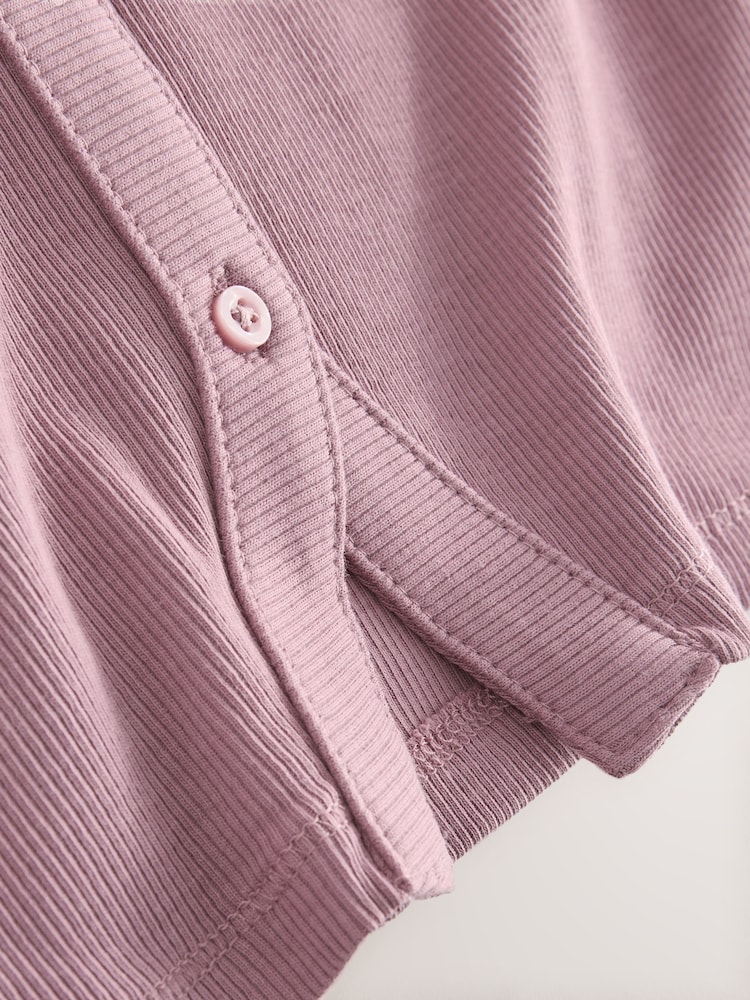 Lilac Purple Long Sleeve Ribbed Cardigan (3-16yrs) - Image 7 of 7