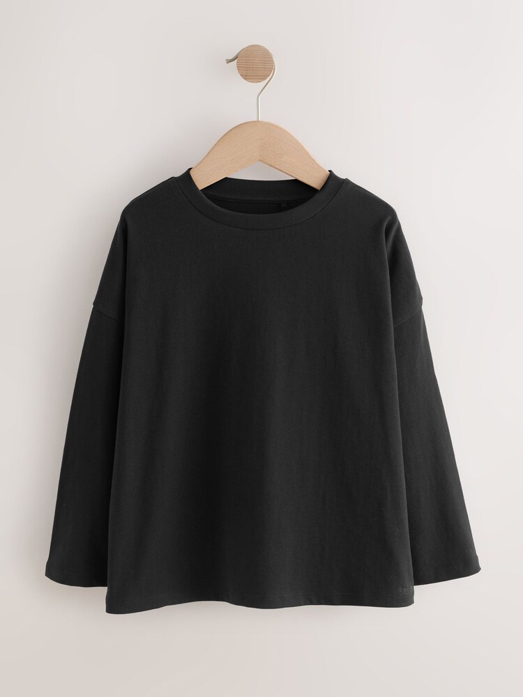 Black Long Sleeve Top (3-16yrs) - Image 1 of 7