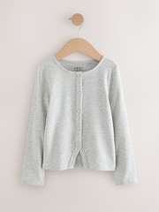 Grey Long Sleeve Ribbed Cardigan (3-16yrs) - Image 1 of 4