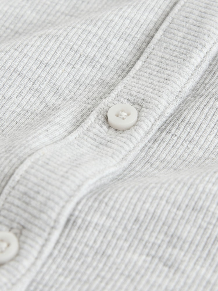 Grey Long Sleeve Ribbed Cardigan (3-16yrs) - Image 4 of 4