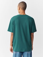 Teal Blue Regular Fit Heavyweight T-Shirt - Image 3 of 7