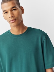 Teal Blue Regular Fit Heavyweight T-Shirt - Image 4 of 7