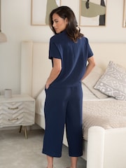 Pour Moi Double Woven Cloth Revere Collar 100% Cotton Shirt Pyjamas Set - صورة 3 من 4