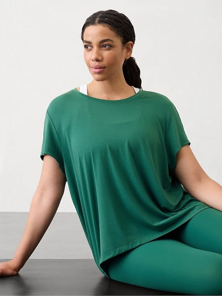 Athleta Blue With Ease Rib T-Shirt - Image 1 of 2