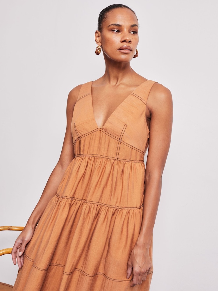 Vivere Brown Polly Sundress - Image 2 of 4