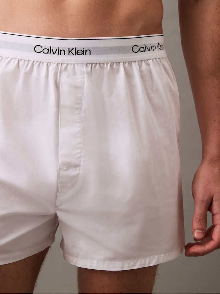 Calvin Klein Black/White/Grey 3 Pack Slim Fit Boxers - Icon Cotton Stretch - Image 5 of 5