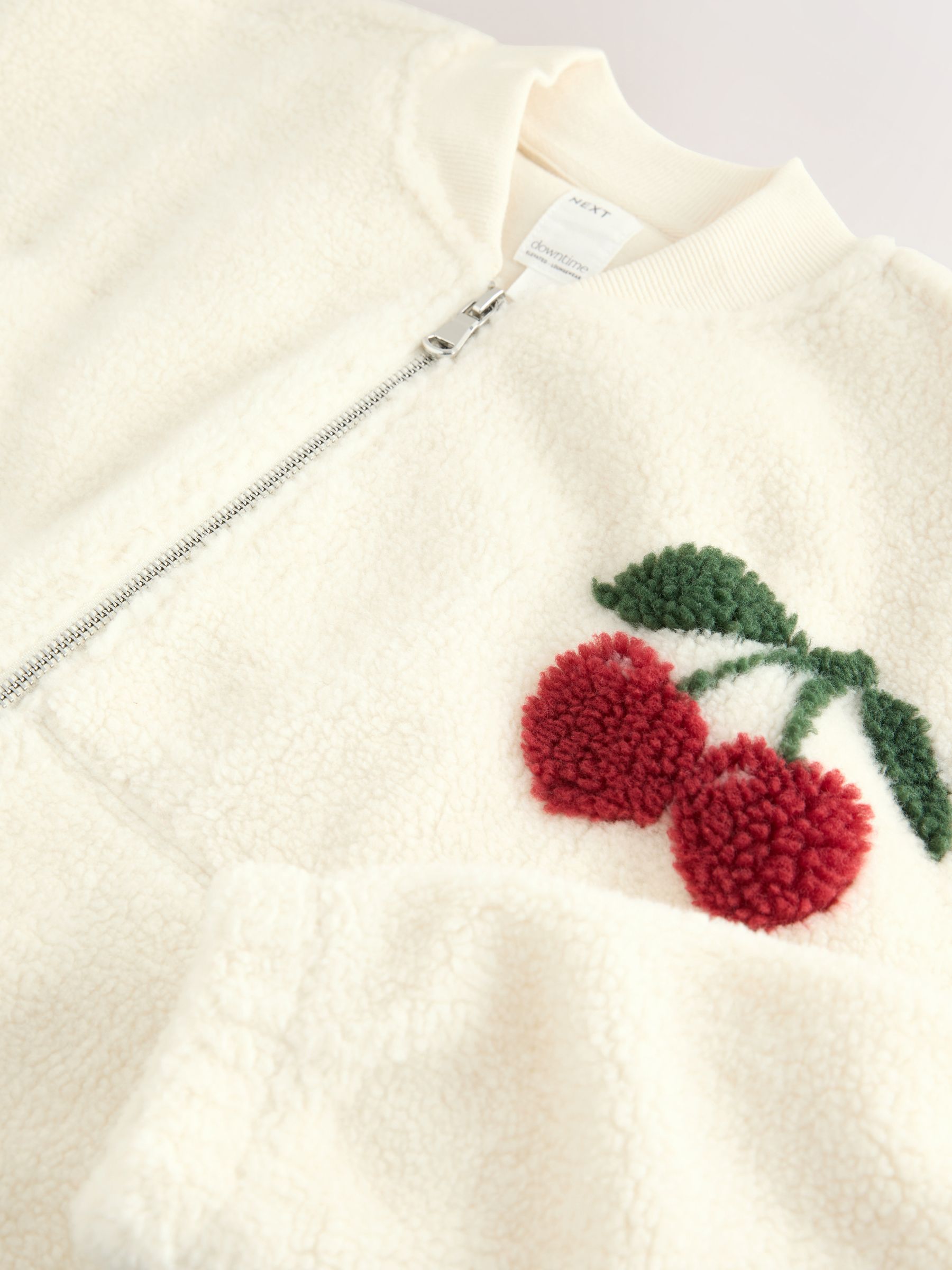 ※berry※ Buy White Cherry Borg Zip Fleece from Next Luxembourg