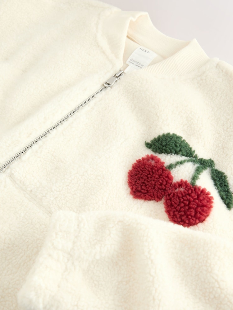 White Cherry Borg Zip Fleece - Image 11 of 11