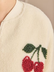 White Cherry Borg Zip Fleece - Image 6 of 11