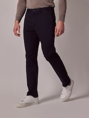 Hawes & Curtis Blue Garment Dyed Stretch Trousers - Bild 1 von 3