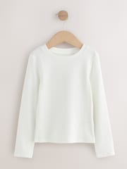 White Long Sleeve Ribbed Top (3-16yrs) - Image 1 of 4