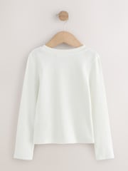 White Long Sleeve Ribbed Top (3-16yrs) - Image 2 of 4