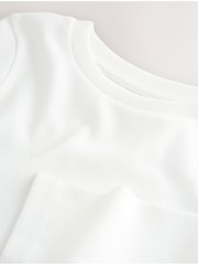 White Long Sleeve Ribbed Top (3-16yrs) - Image 4 of 4