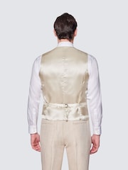 Hawes & Curtis Cream Tailored Italian 100% Linen Waistcoat - Image 2 of 3